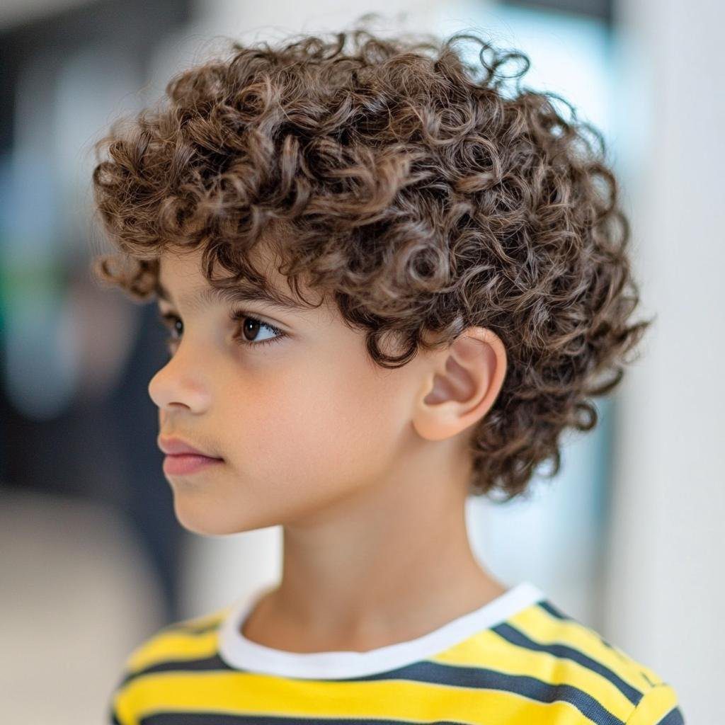 corte infantil cacheado feminino arredondado