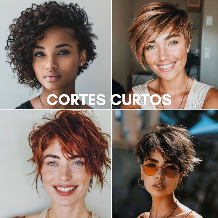 cortes curtos para rosto redondo