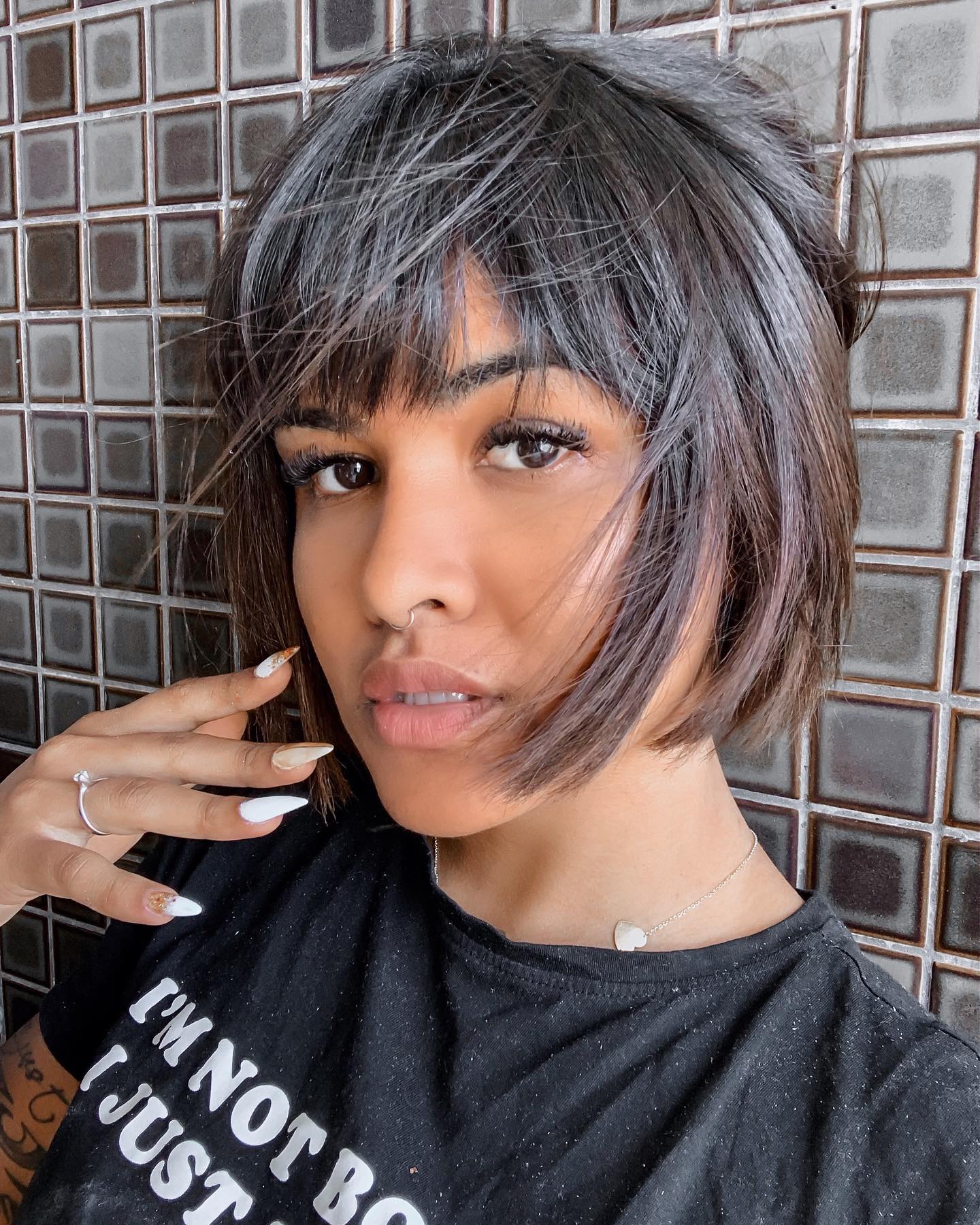 cortes de cabelo chanel repicado com franja