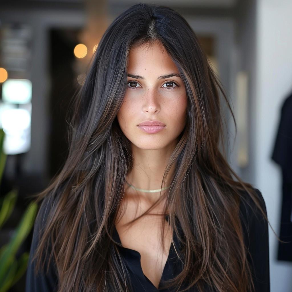 corte em u ou corte em v para cabelo longo