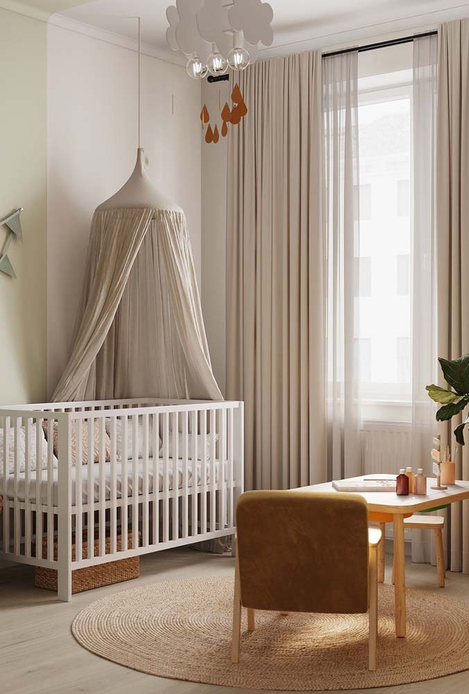 Cortina antialérgica para quarto infantil