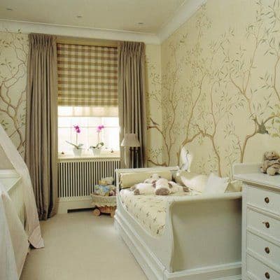 Cortina floral para quarto de menina