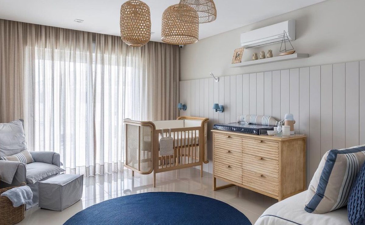 Cortina de tecido para quarto infantil
