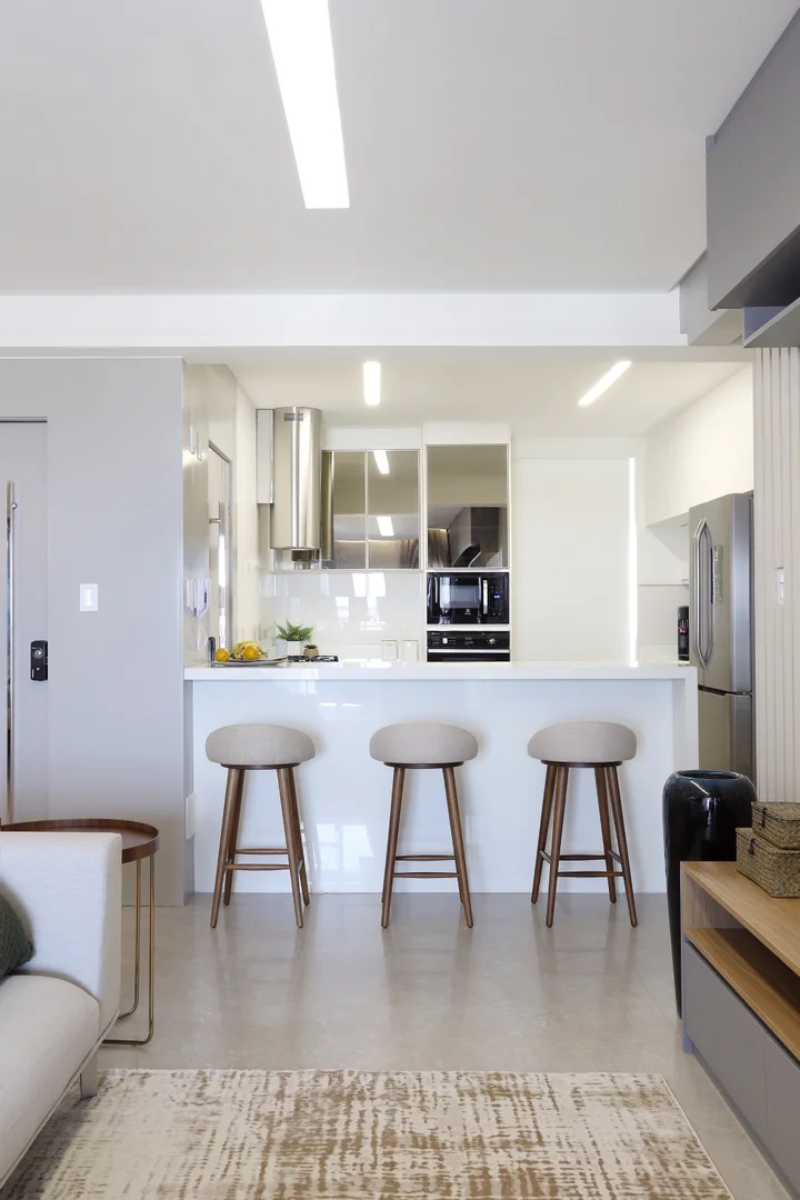 ideias de cozinha americana planejada para apartamento pequeno