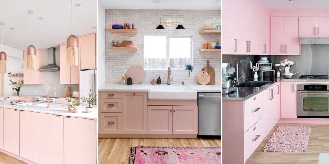 cozinha com armário rose