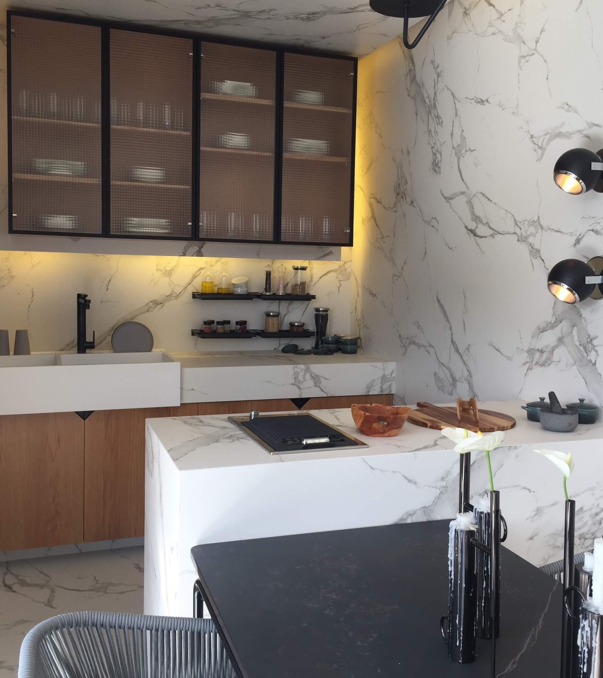 ideias cozinha marmorizada moderna