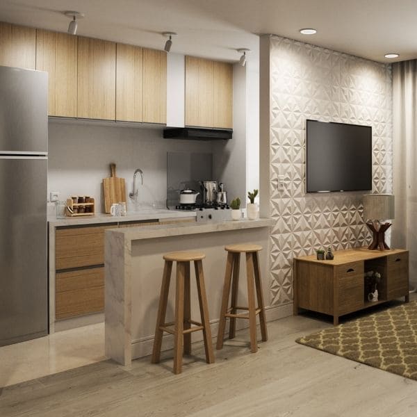 custo cozinha integrada pequena