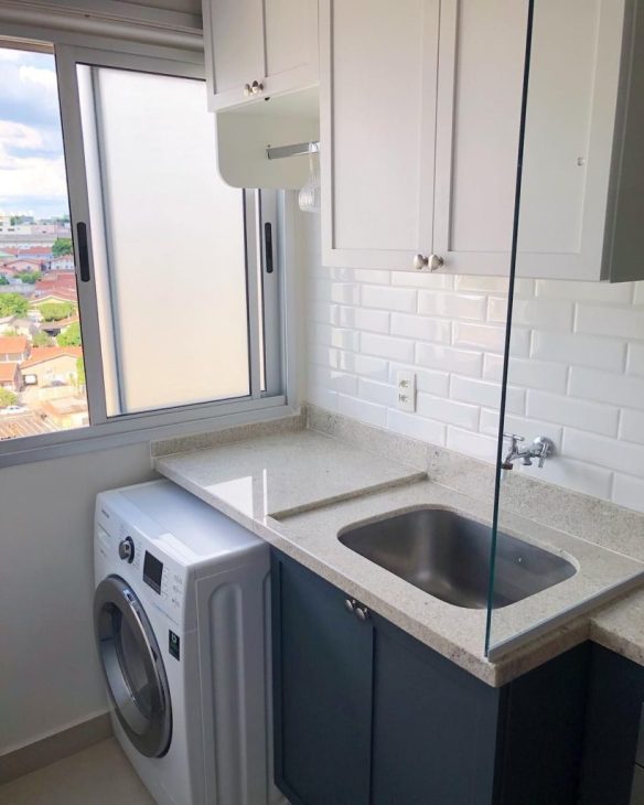 como fazer divisória de vidro para cozinha e lavanderia