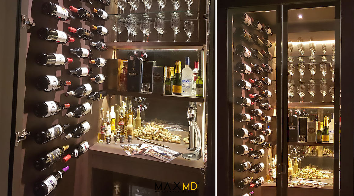 cozinha planejada com adega