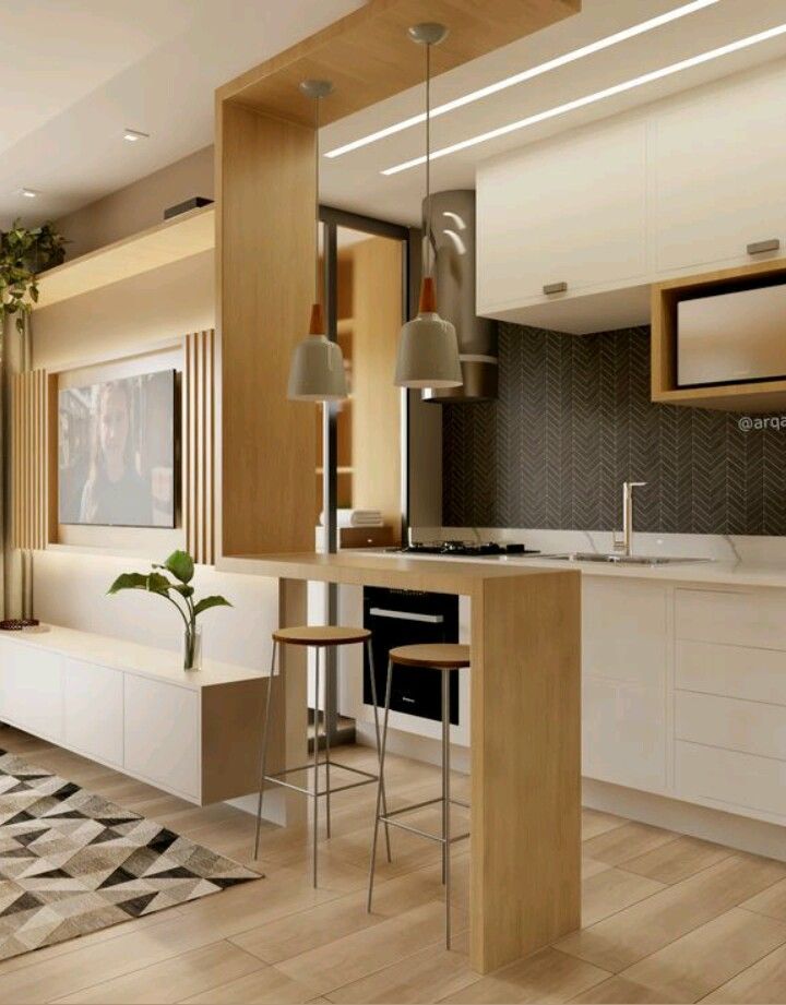 ideias cozinha planejada com tv integrada