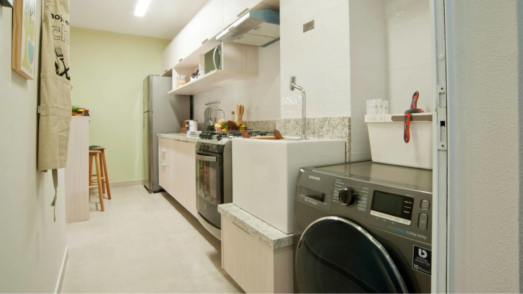 portas camarão ou escamoteáveis para lavanderia