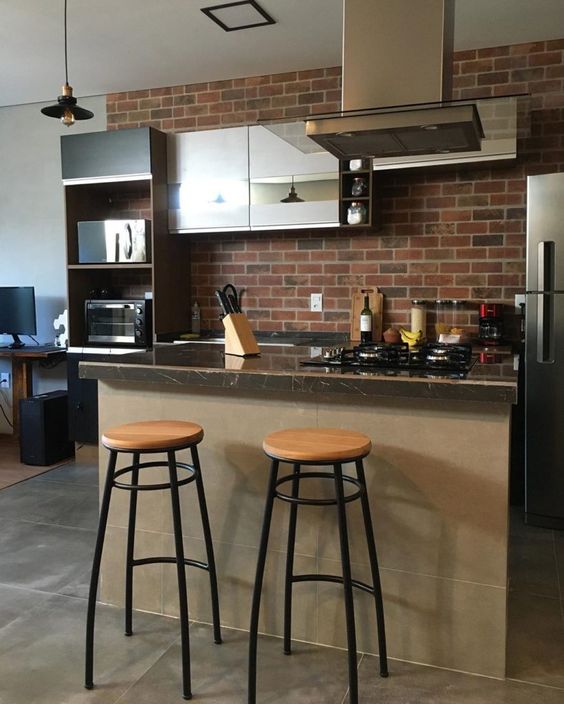 ideias de cozinha planejada com torre quente