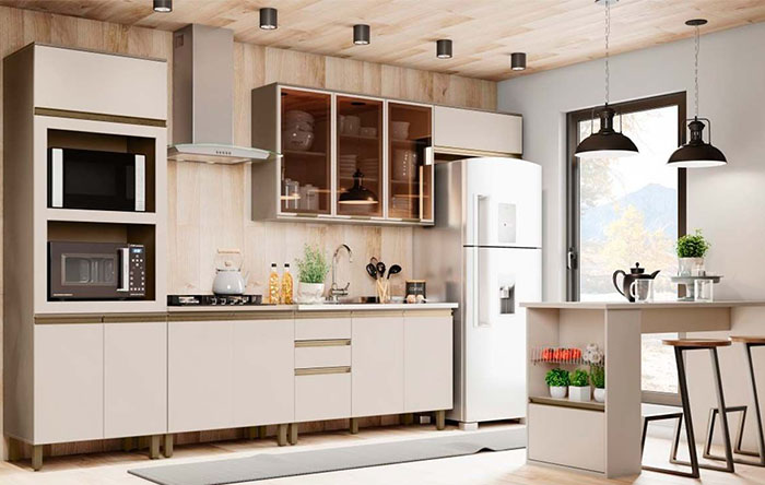 cozinha planejada com torre quente vs cozinha tradicional