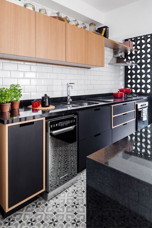 custo médio reforma cozinha preta e branca