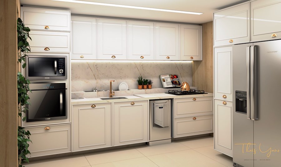 cozinha provençal branca modulada