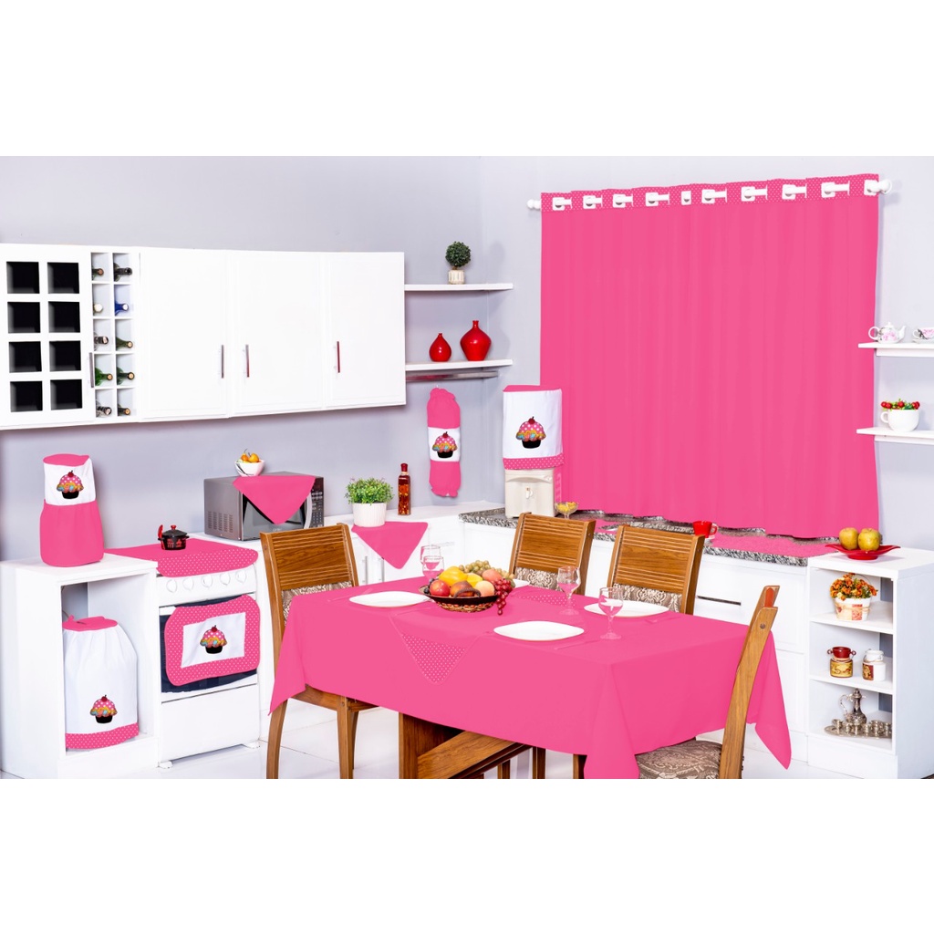 Cozinha rosa e bege