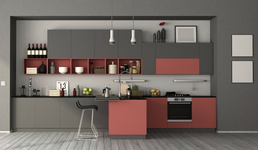 Cozinha rosa moderna