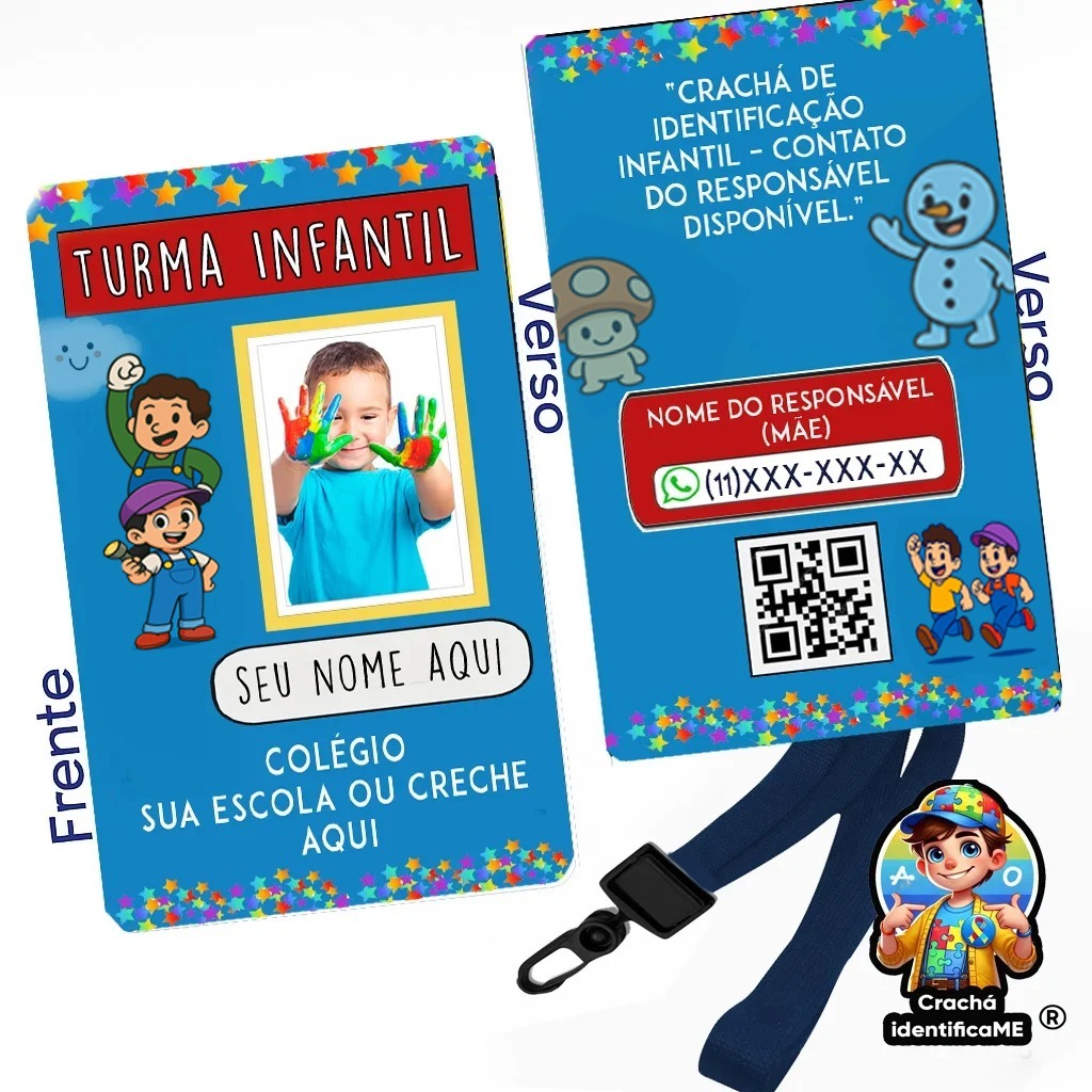 crachá escolar personalizado
