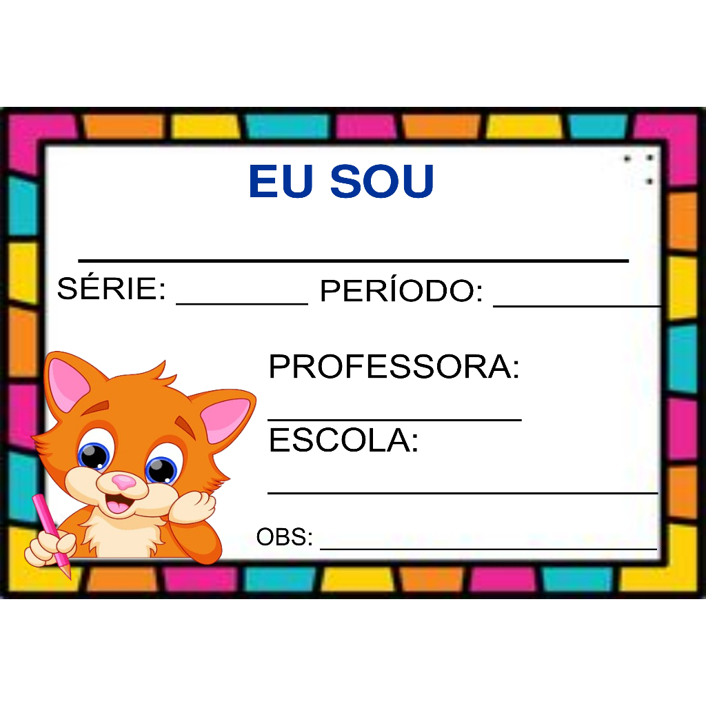 crachá escolar com foto