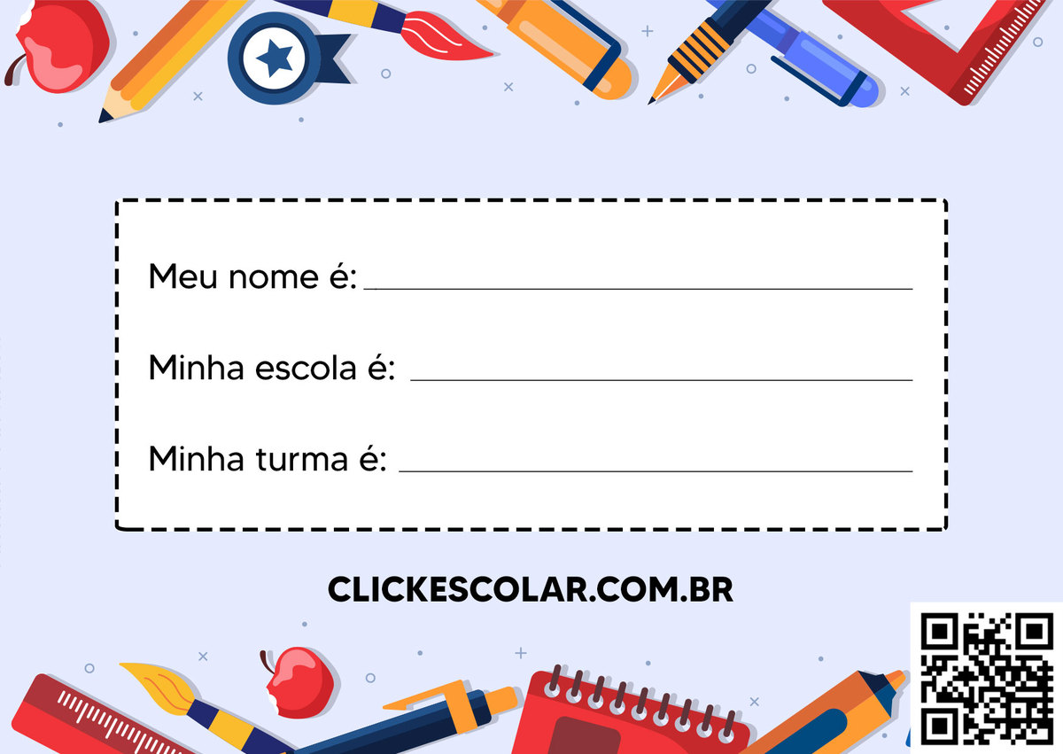 crachá escolar para imprimir