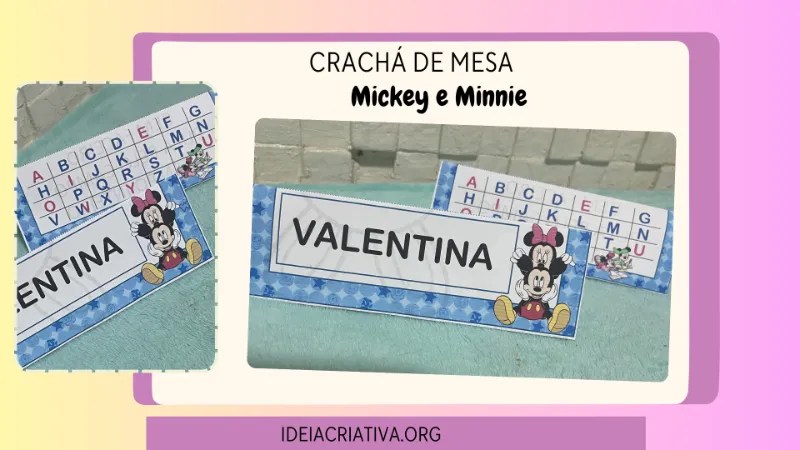modelo de crachá infantil editável