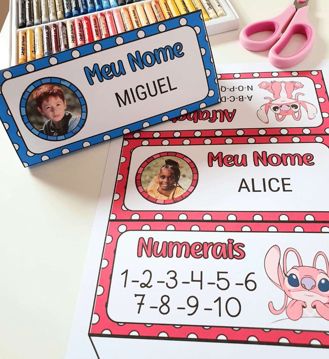 crachá com foto infantil para imprimir