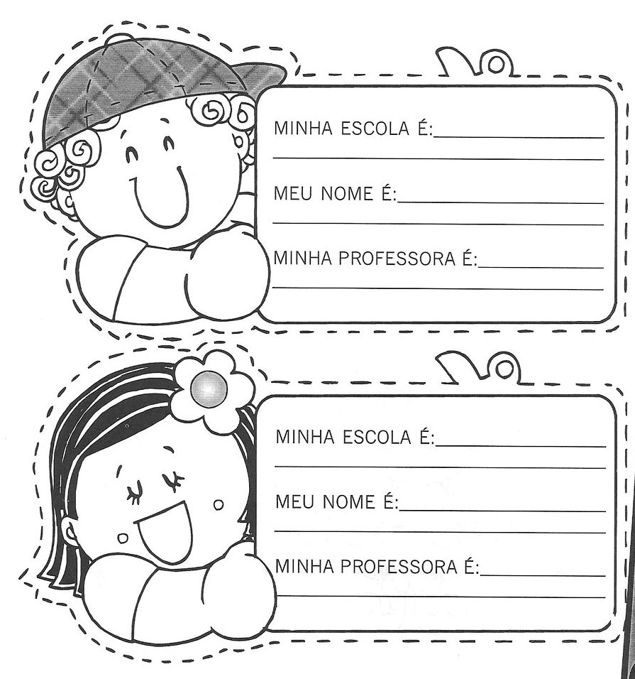 crachá escolar com tema