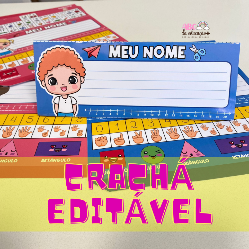crachá para atividades escolares