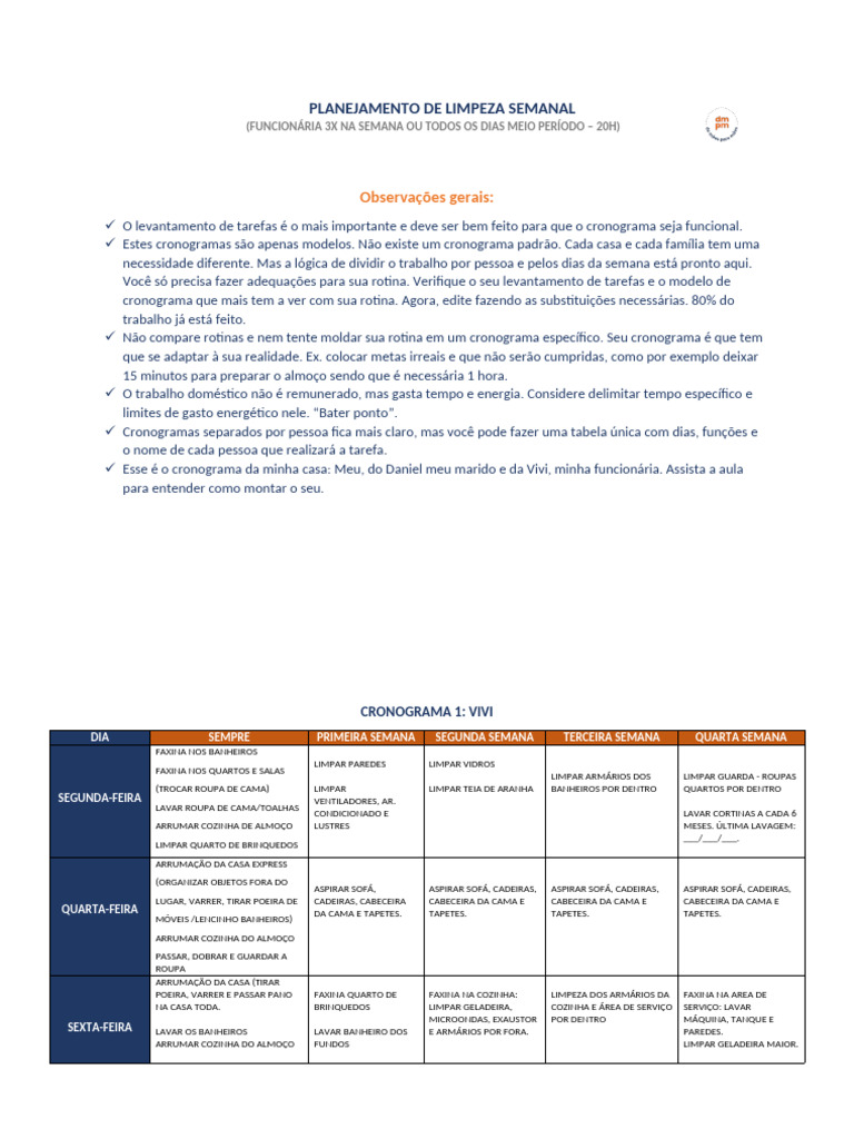 Guia completo: Limpeza diária, semanal e mensal para um lar impecável