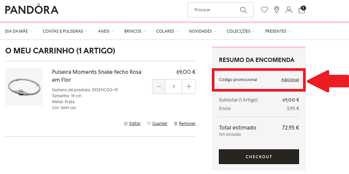 cupom de desconto pandora