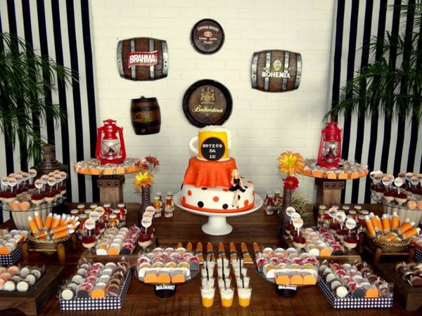como fazer centro de mesa boteco simples