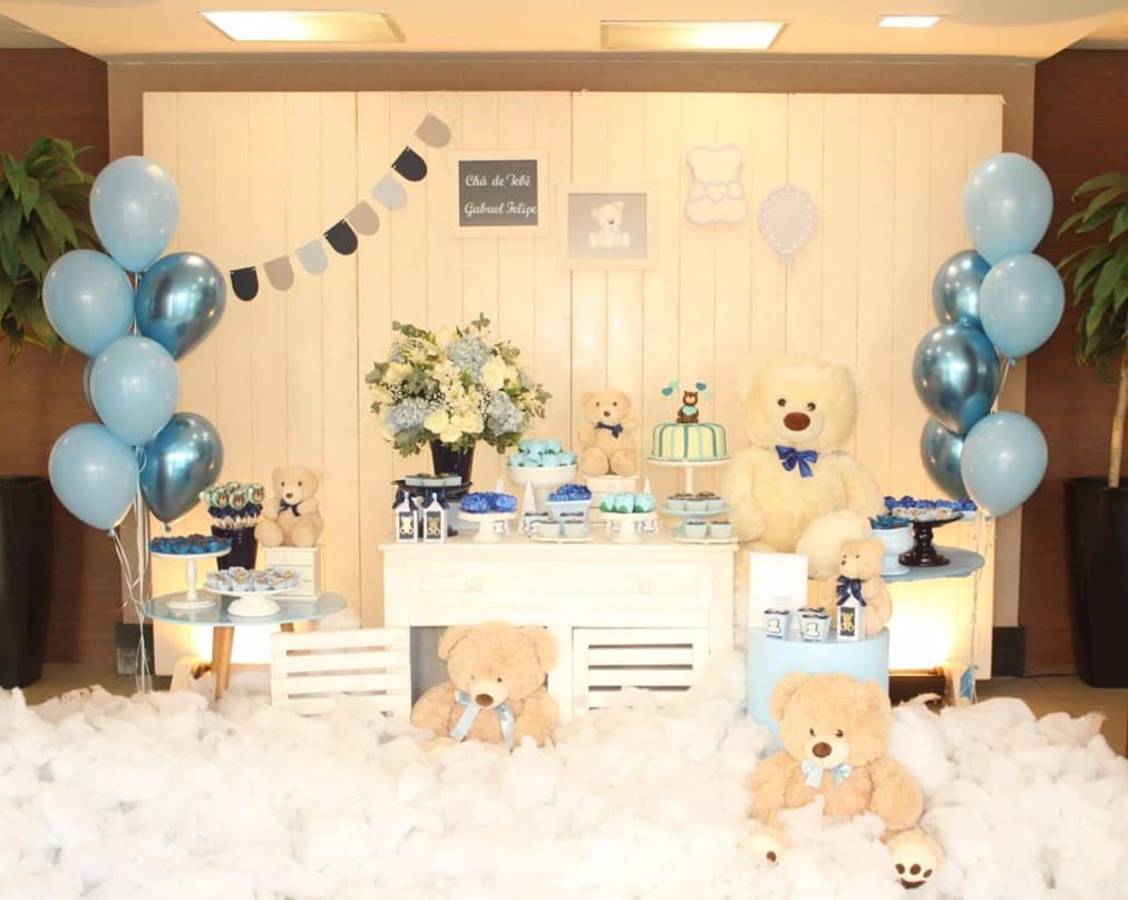 decoração chá de fralda tema nuvens e estrelas passo a passo