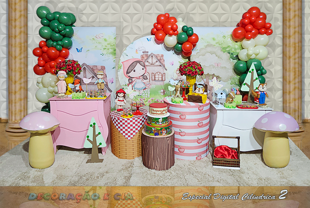 como fazer centro de mesa chapeuzinho vermelho DIY