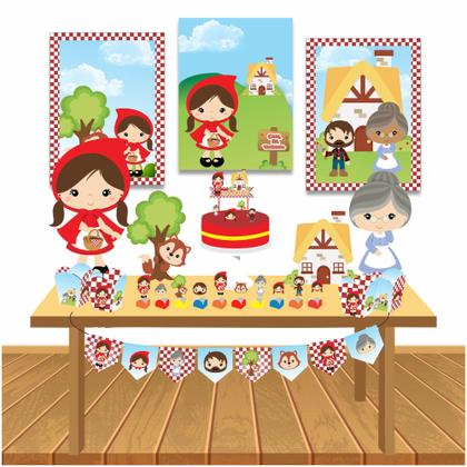 como fazer centro de mesa chapeuzinho vermelho DIY