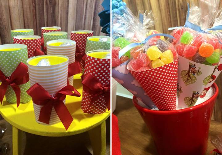 como fazer centro de mesa chapeuzinho vermelho DIY