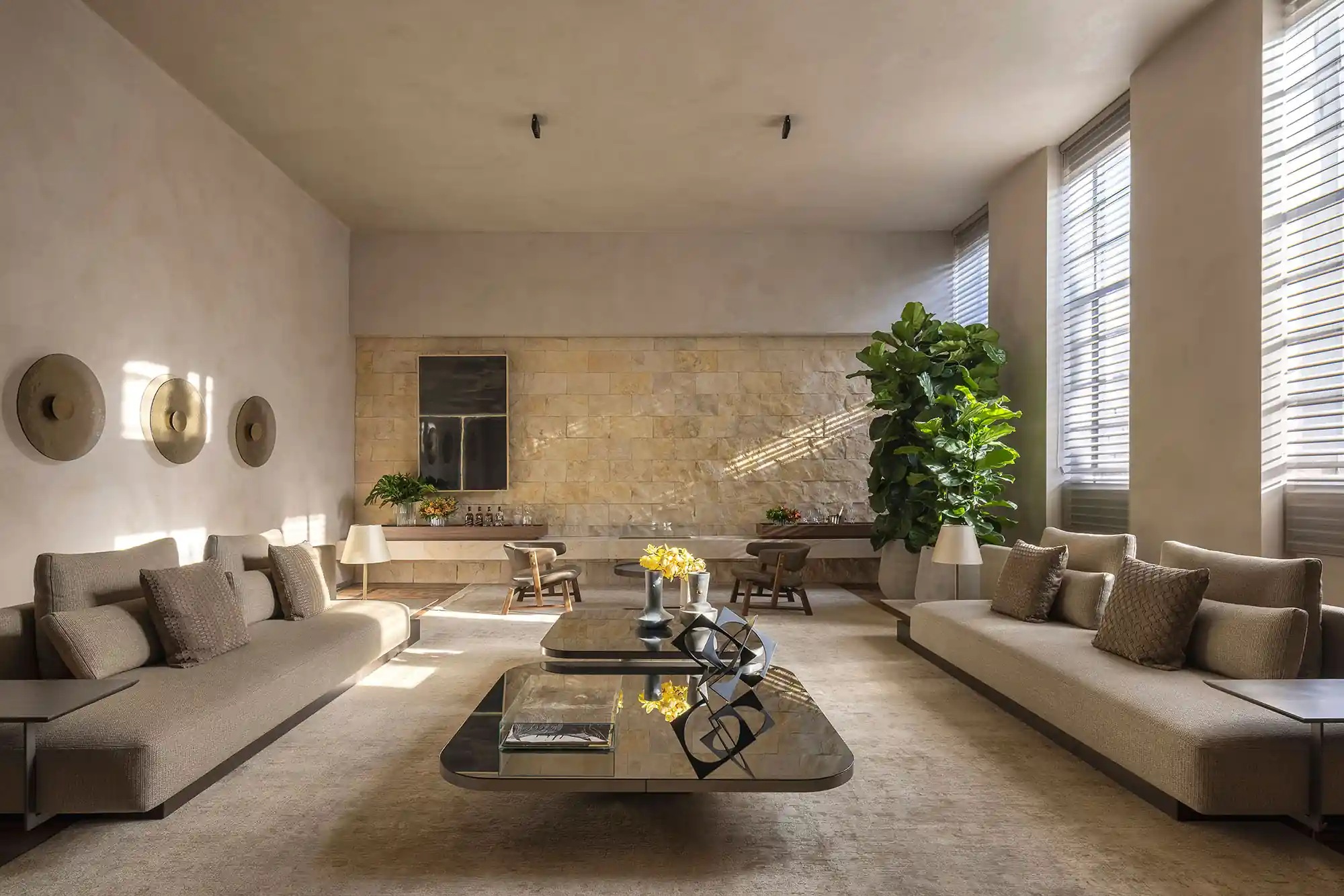 ideias de decoração cimento queimado para sala pequena