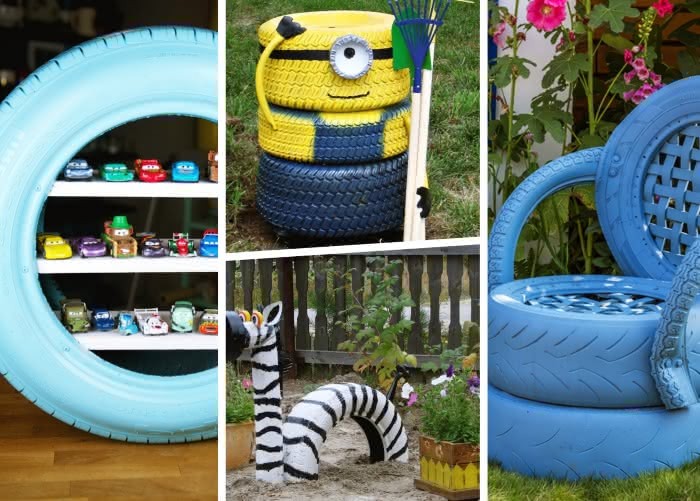 quanto custa decorar jardim com pneus reciclados