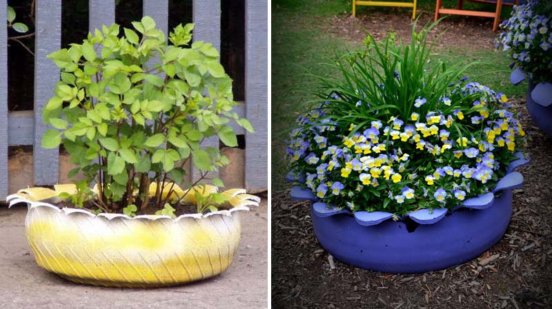 como fazer um balanço de pneu para jardim