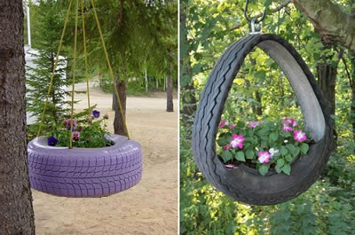 quanto custa decorar jardim com pneus reciclados
