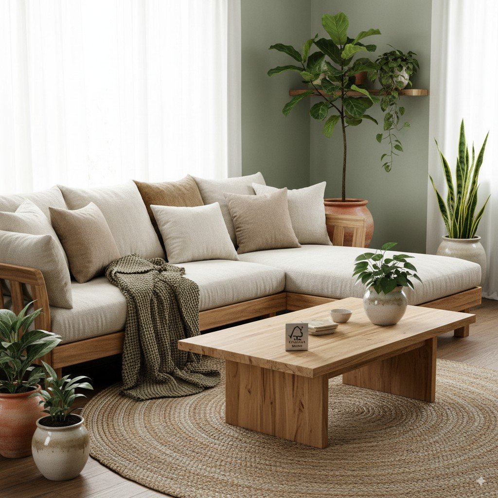 ideias de decoração com madeira teca para sala de estar