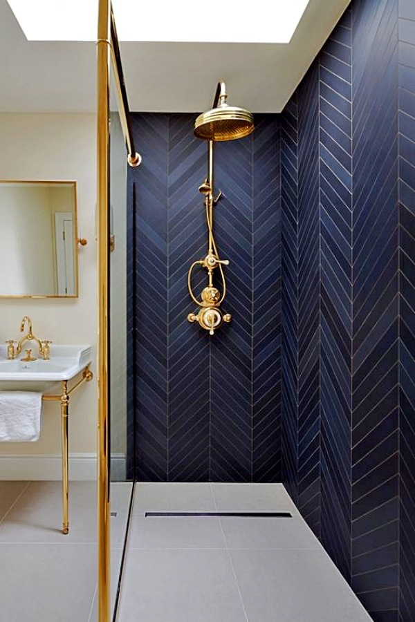 decoração de banheiro azul