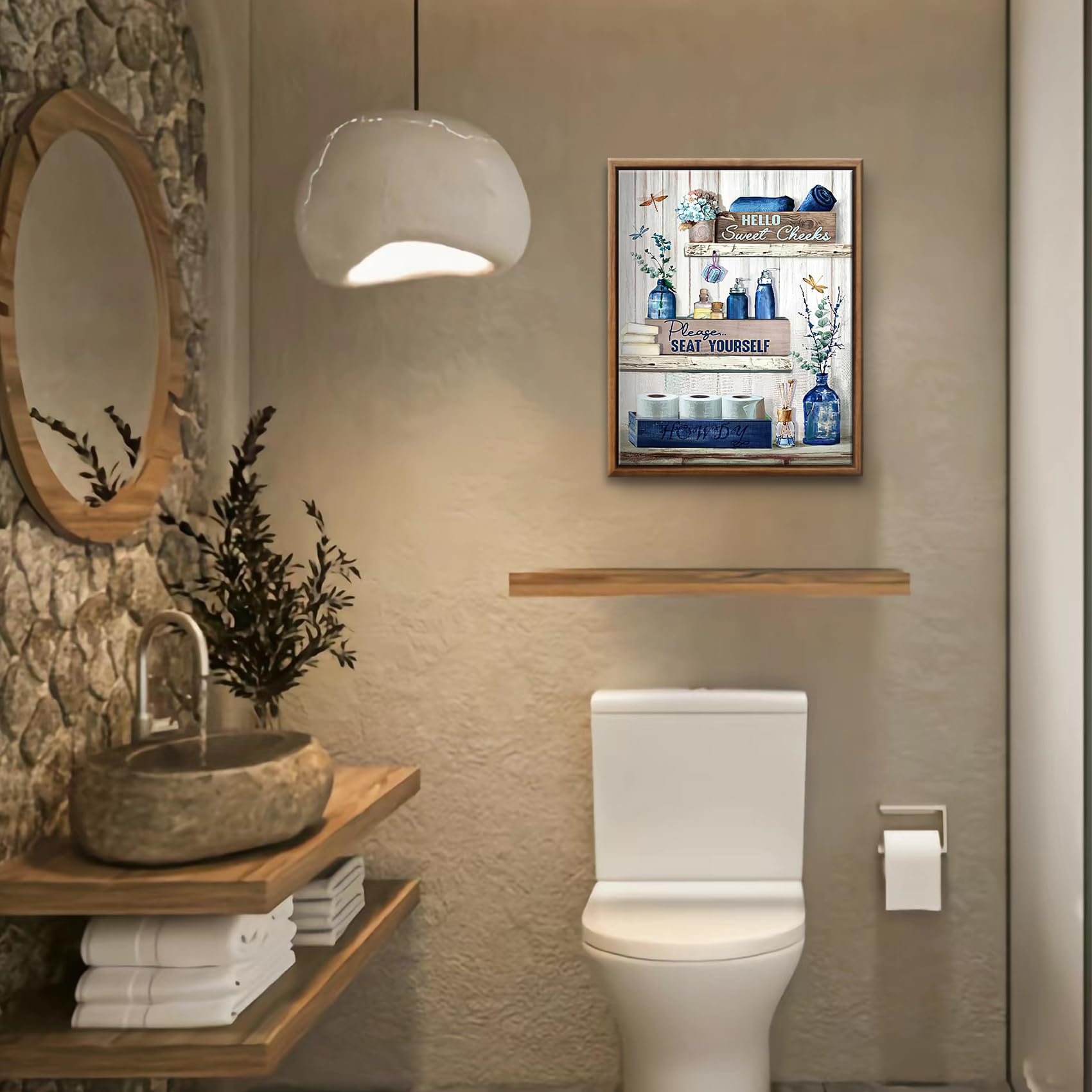 decoração de banheiro azul