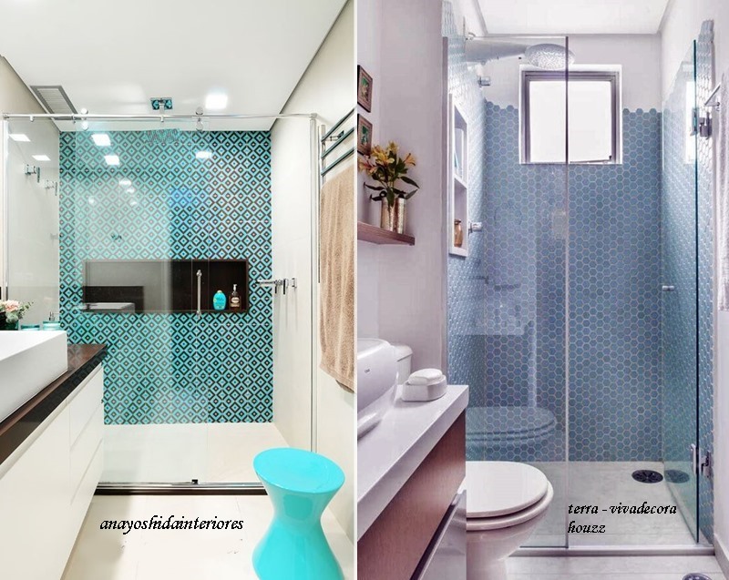 decoração de banheiro azul