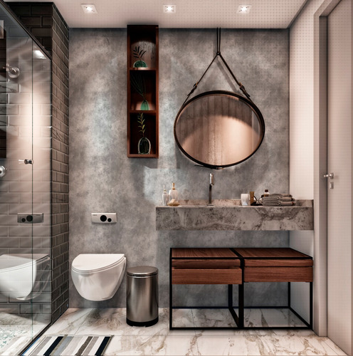 decoracao de banheiro com cimento queimado