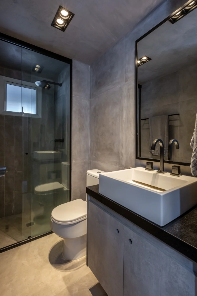 ideias criativas banheiro cimento queimado