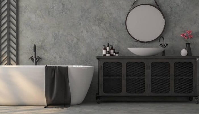 decoracao de banheiro com cimento queimado