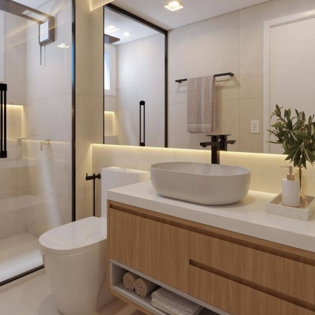 decoracao de banheiro com cuba sobreposta