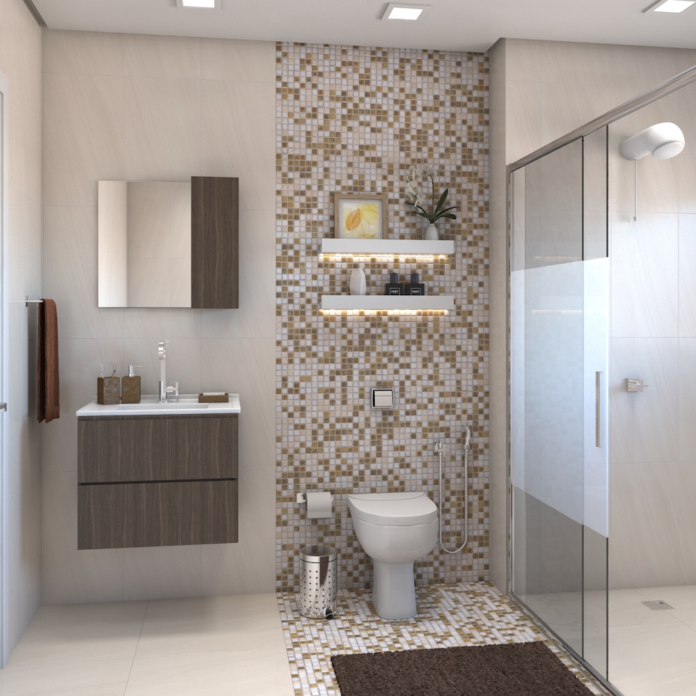 decoracao de banheiro com pastilhas