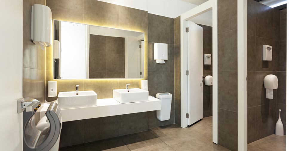 decoracao de banheiro de restaurante