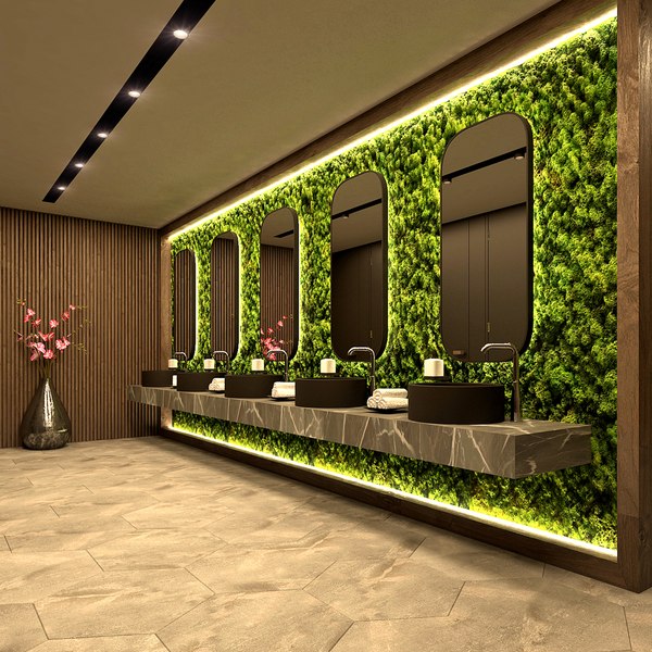 decoracao de banheiro de restaurante